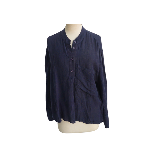 Zara Navy Blue Front Button Top | Pre loved |
