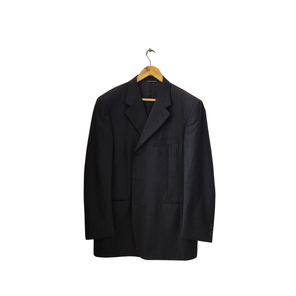 Harry Rosen Navy & Black Striped Suit | Gently Used |