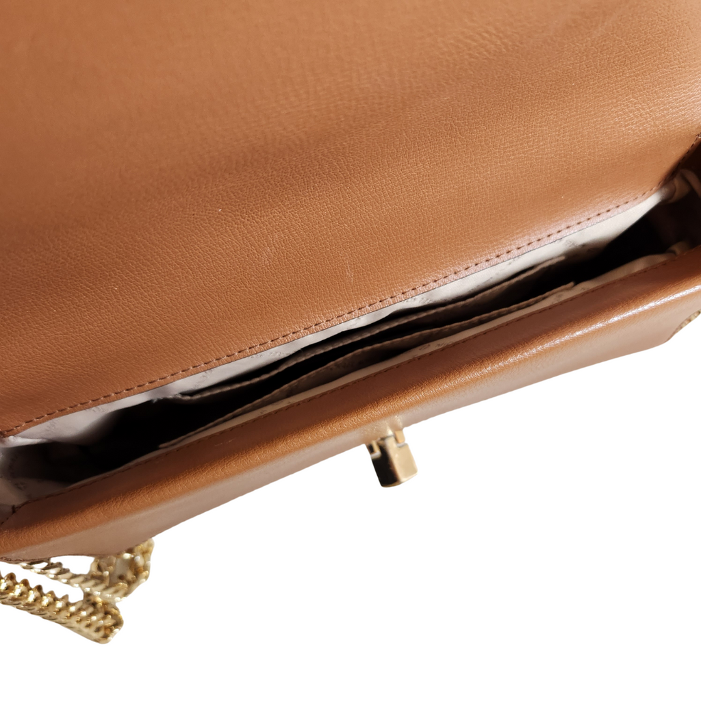 Michael Kors Vanilla & Tan Leather Kinsley Shoulder Bag | Pre Loved |