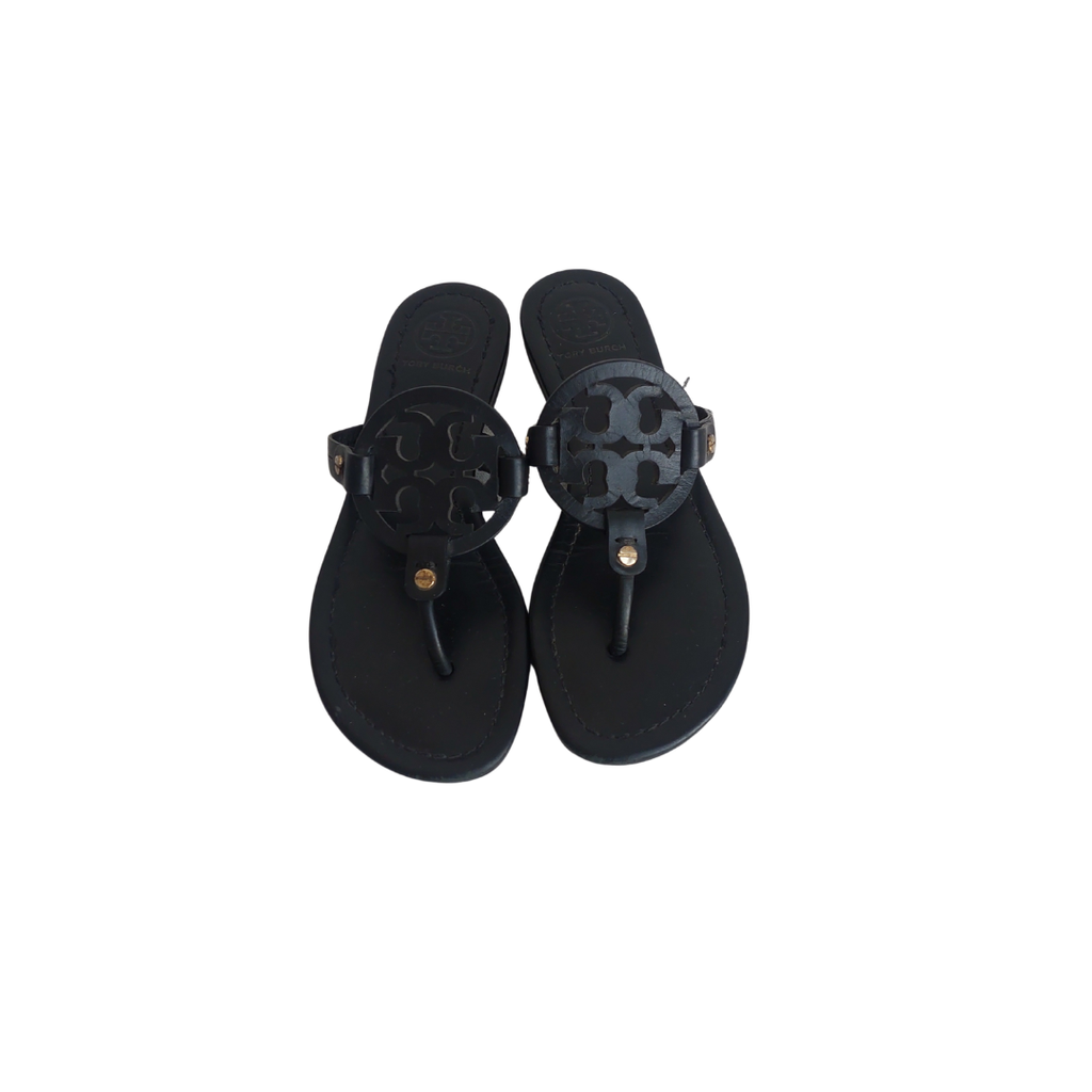 Tory Burch Black Leather 'Miller' Sandals | Pre Loved |