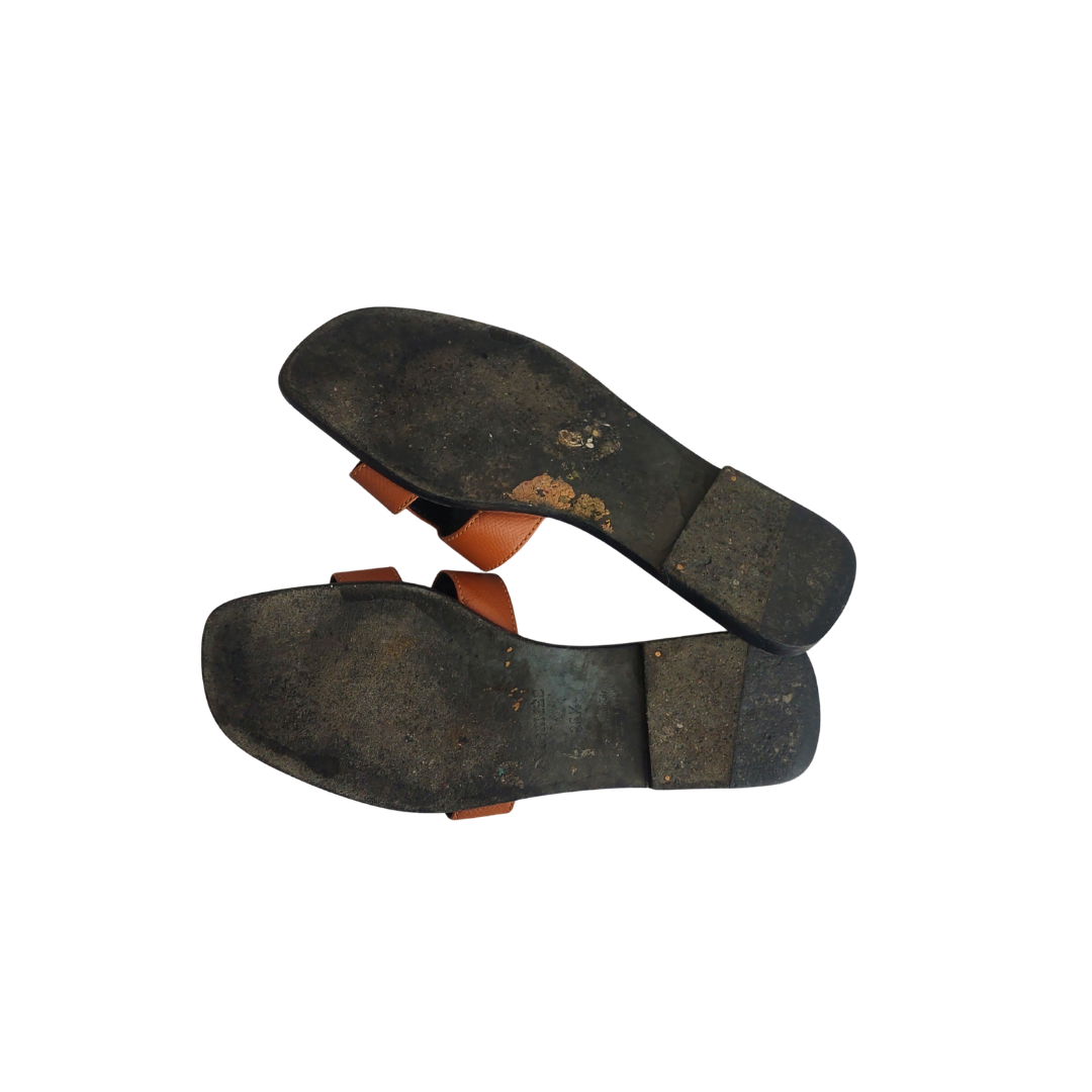 Hermès Tan Oran Sandals | Pre Loved |