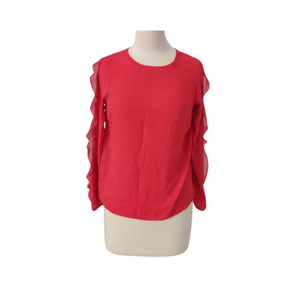 Dorothy Perkins Red Frill Sleeves Blouse | Pre Loved |