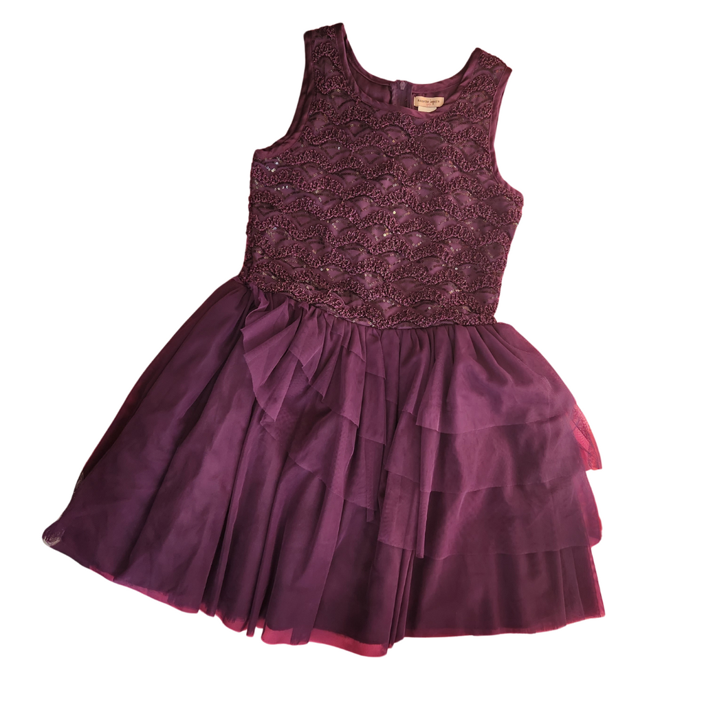Nanette Lepore Plum Sleeveless Sequins Girl's Party Dress | Brand New |