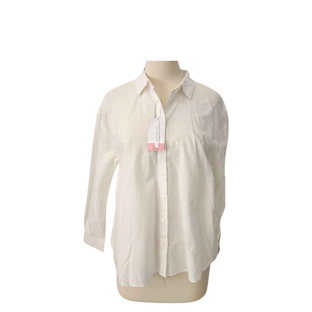 Lefties White Cotton & Linen Collared Shirt | Brand New |