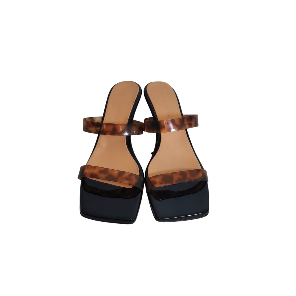 Dear Frances Black Patent Tortoise Shell Strappy Heels | Pre Loved |