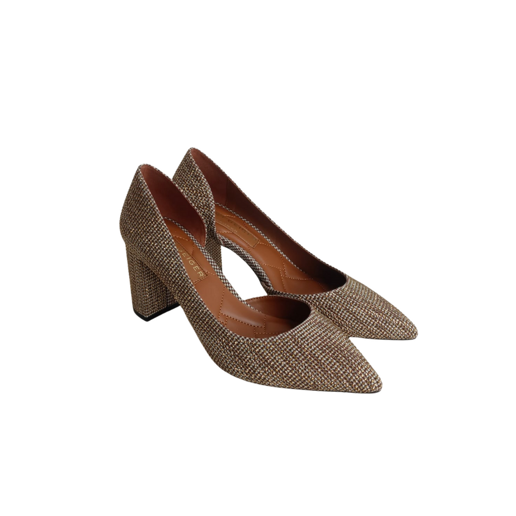 Kurt Geiger Houndstooth Print Rhinestone 'Burlington' Court Heels | Brand New |