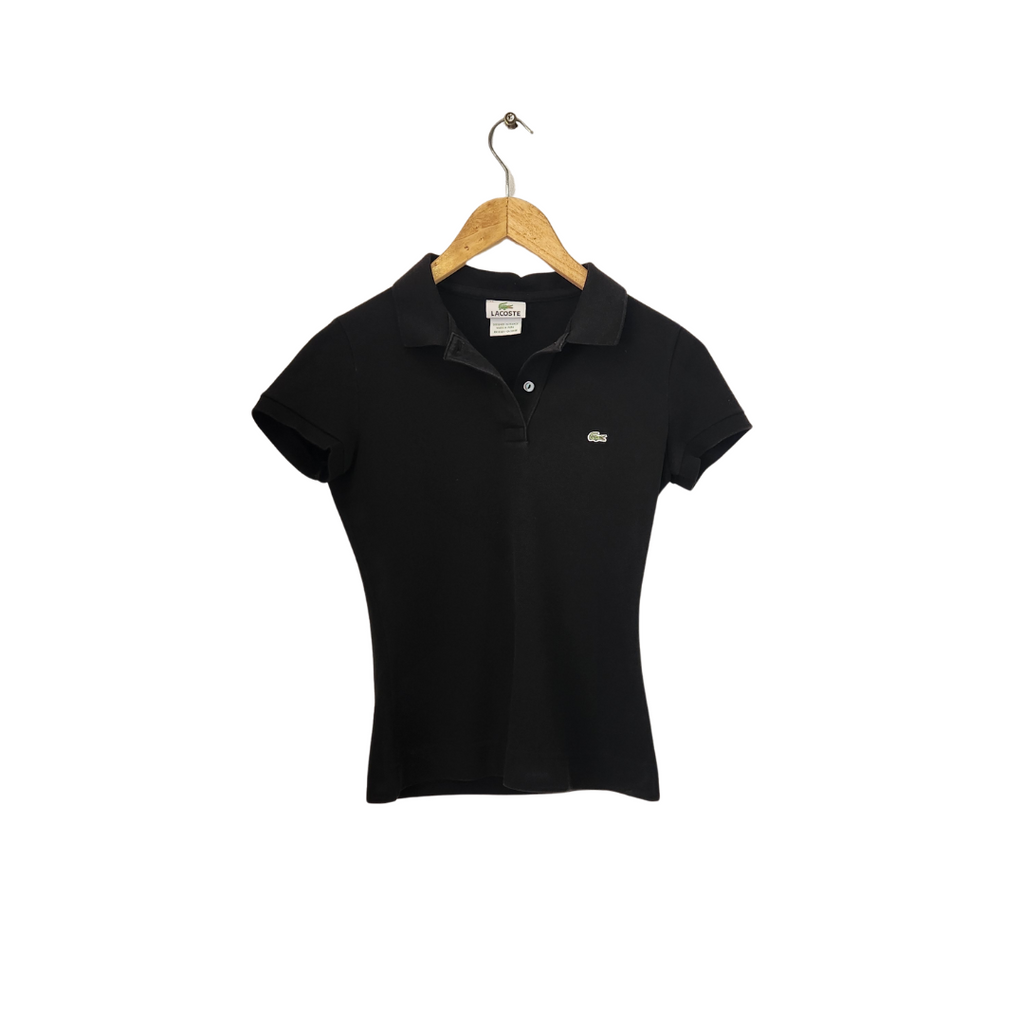 Lacoste Women's Black Polo Shirt | Pre Loved |