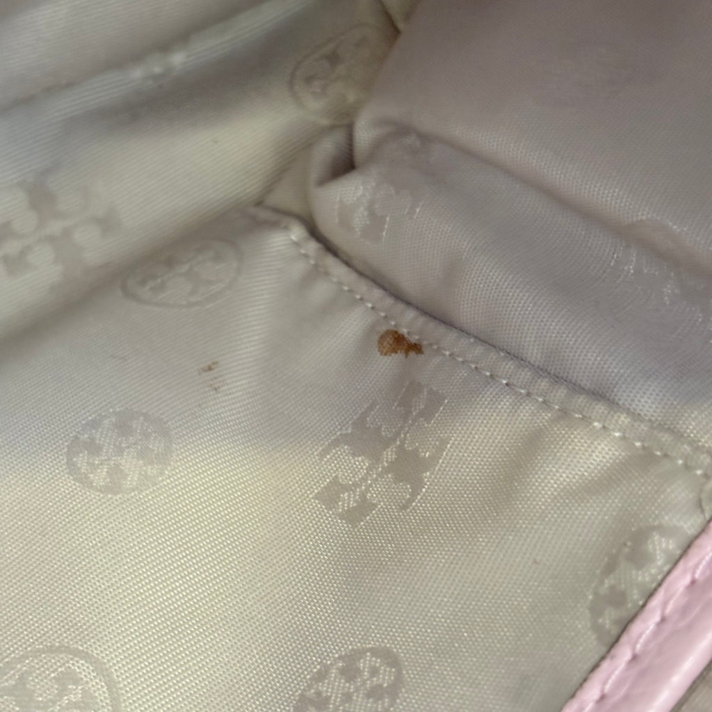 Tory Burch Light Pink Britten Pebbled Leather Crossbody Mini Tote Bag | Pre Loved |