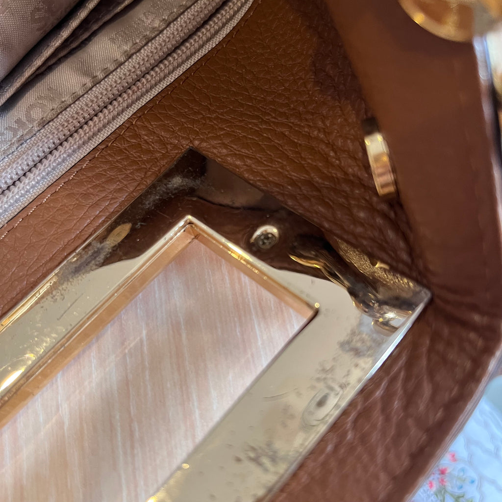 Michael Kors Berkley Luggage Brown Leather Crossbody Bag | Pre Loved |
