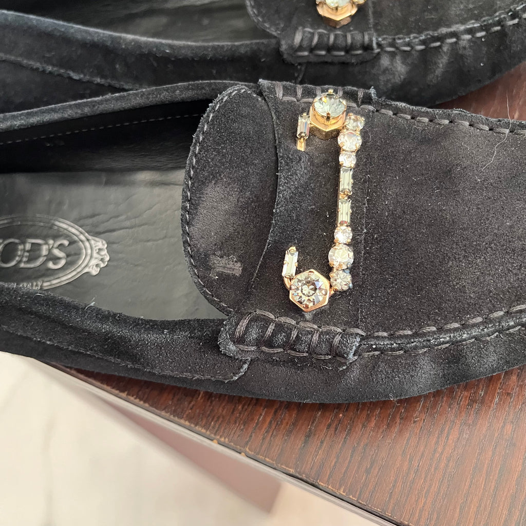Tod's Black Suede Gommino Driving Loafers | Pre Loved |
