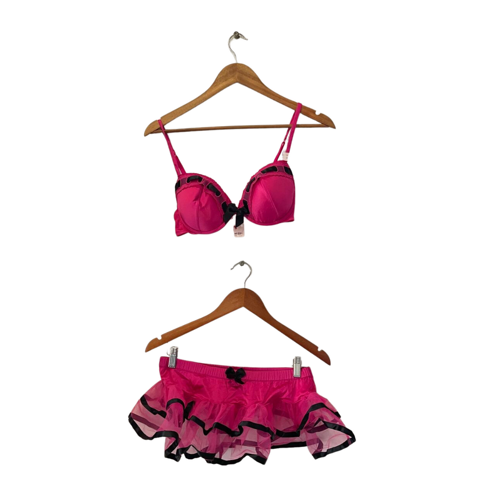 La Senza Hot Pink Lingerie Bra & Skirt | Brand New |