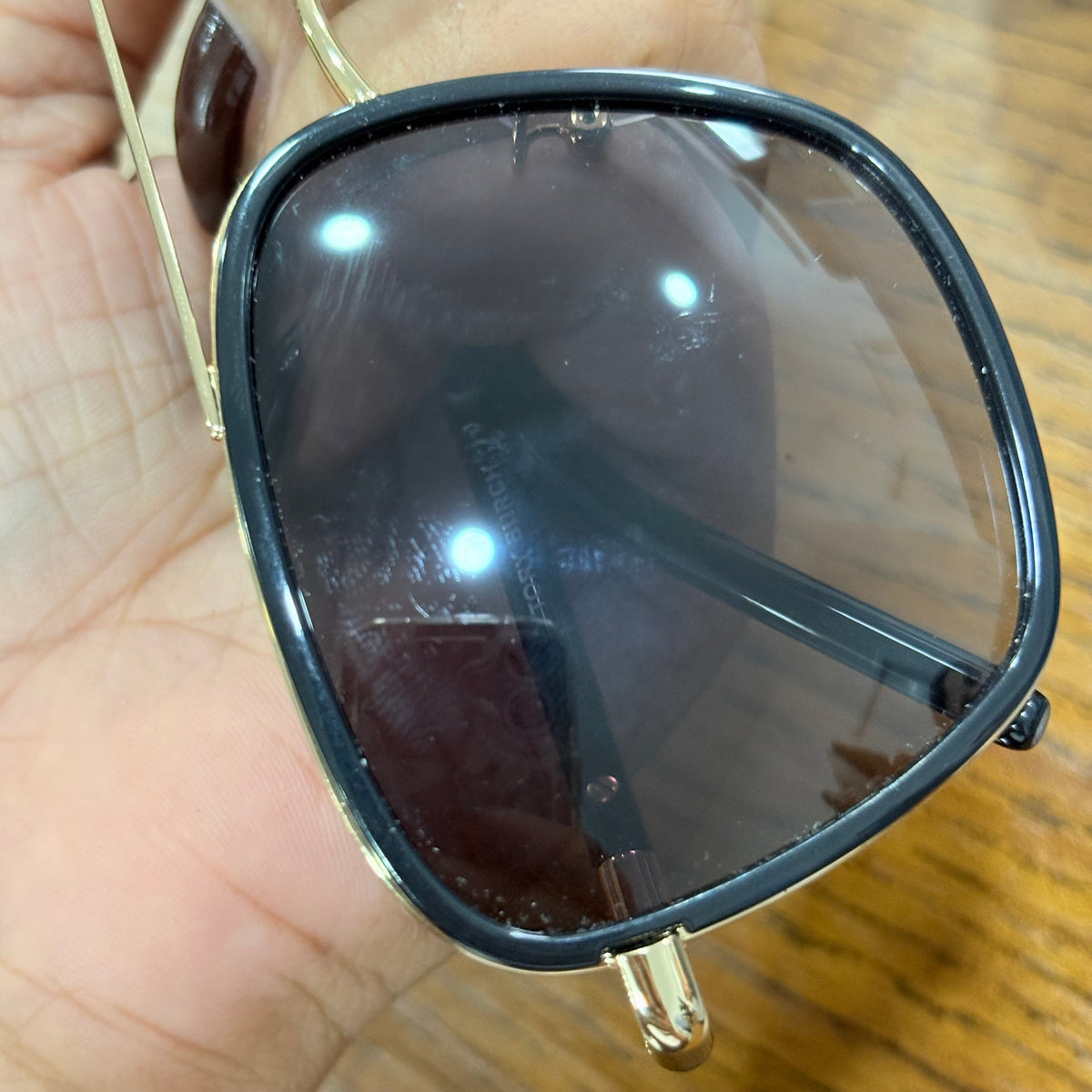 Tory Burch Gold Black Gradient Grey Square Sunglasses | Pre Loved |