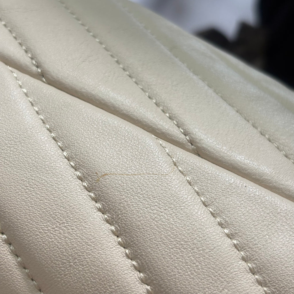 Tory Burch Cream Kira Chevron Leather Shoulder Bag | Pre Loved |