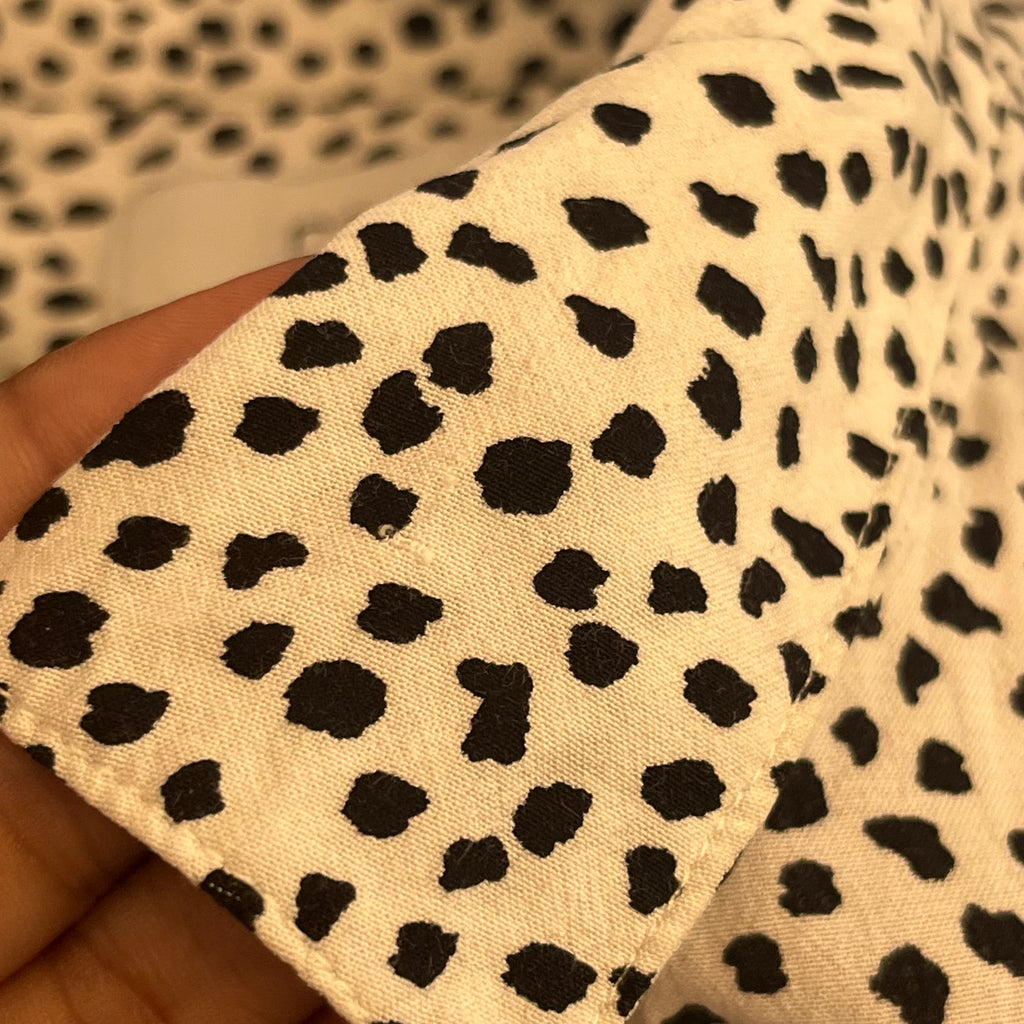 Next White & Black Polka Dot Cinched Button Down Dress | Pre Loved |