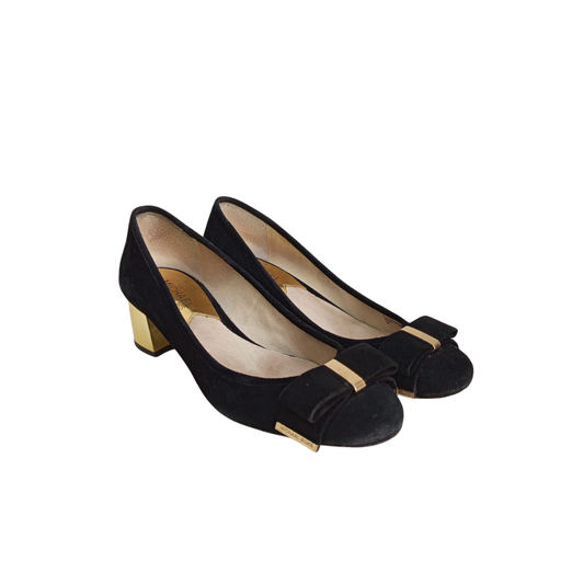 Michael Kors Black Kiera Suede Mid-Pumps | Pre Loved |