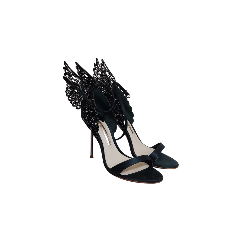 Sophia Webster Black Evangeline Butterfly Heels | Pre Loved |