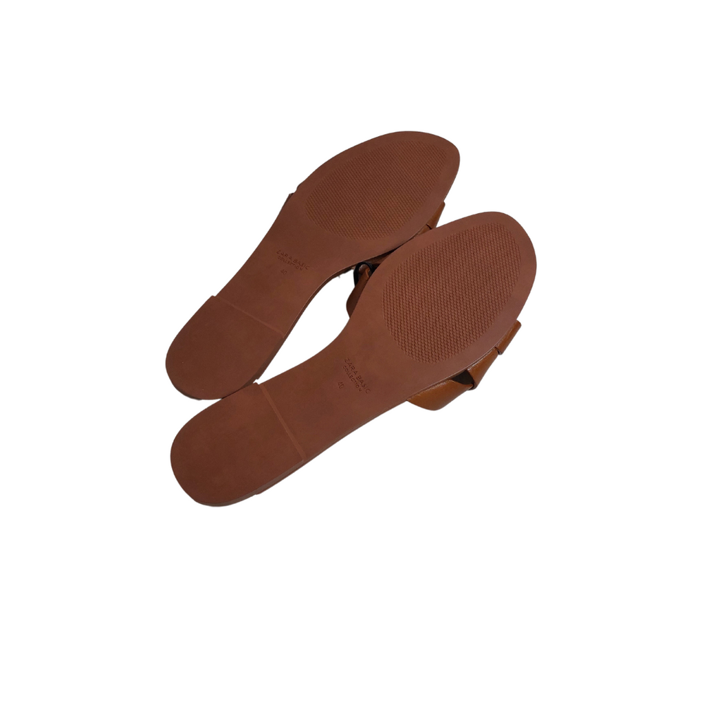 ZARA Brown Leather Flats | Brand New |