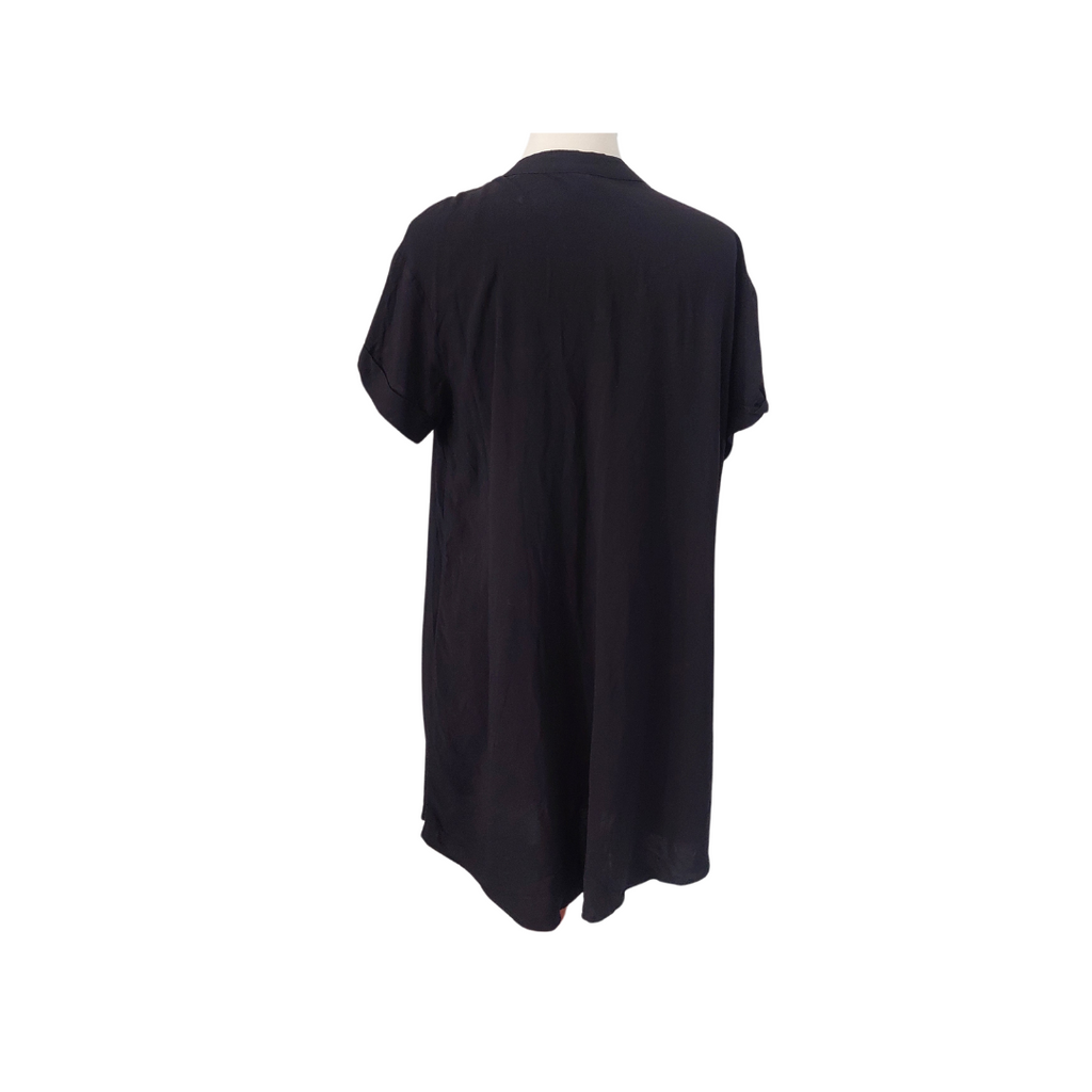 H&M Black Short-sleeves Long Tunic | Pre Loved |