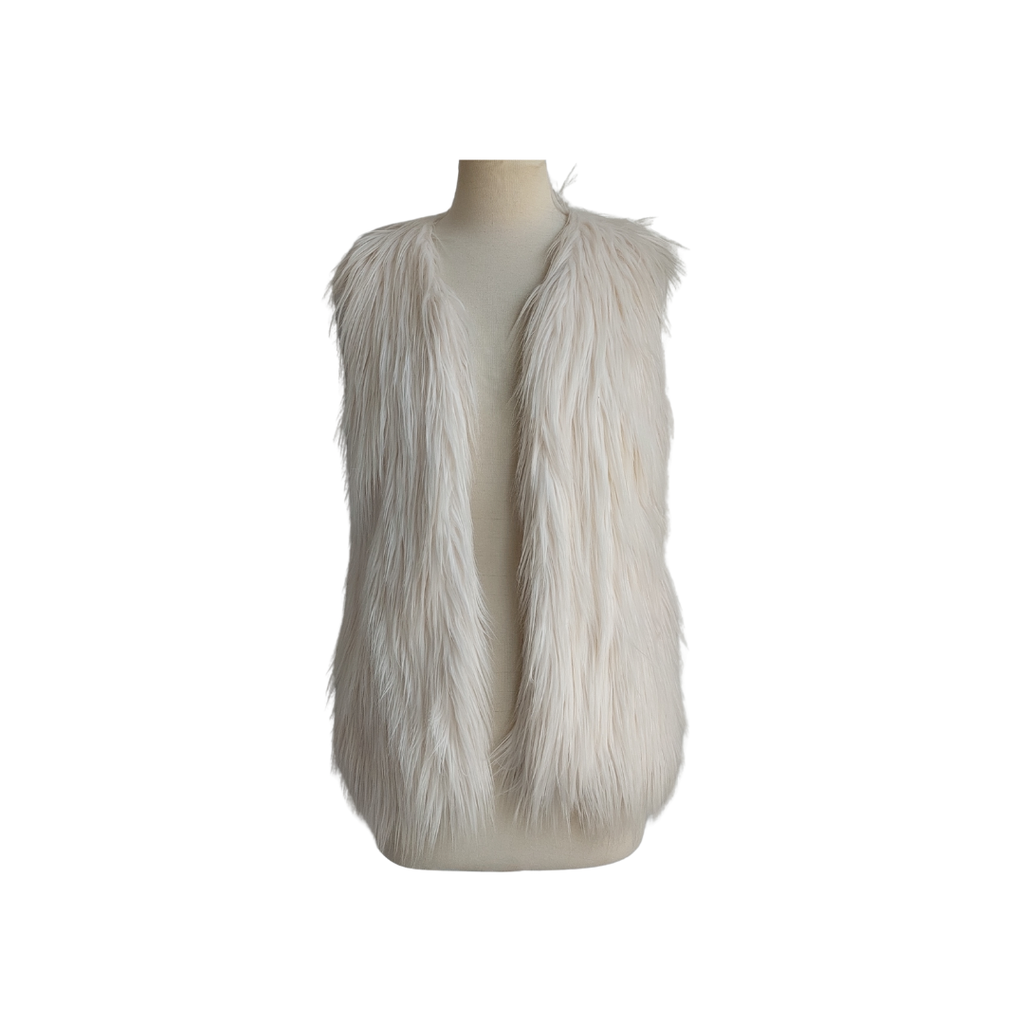 Forvever21 White Faux Fur Sleeveless Vest | Brand New |