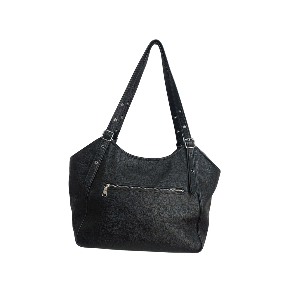 Coach Black Pebbled Leather “Meadow” Shoulder Bag | Pre Loved |
