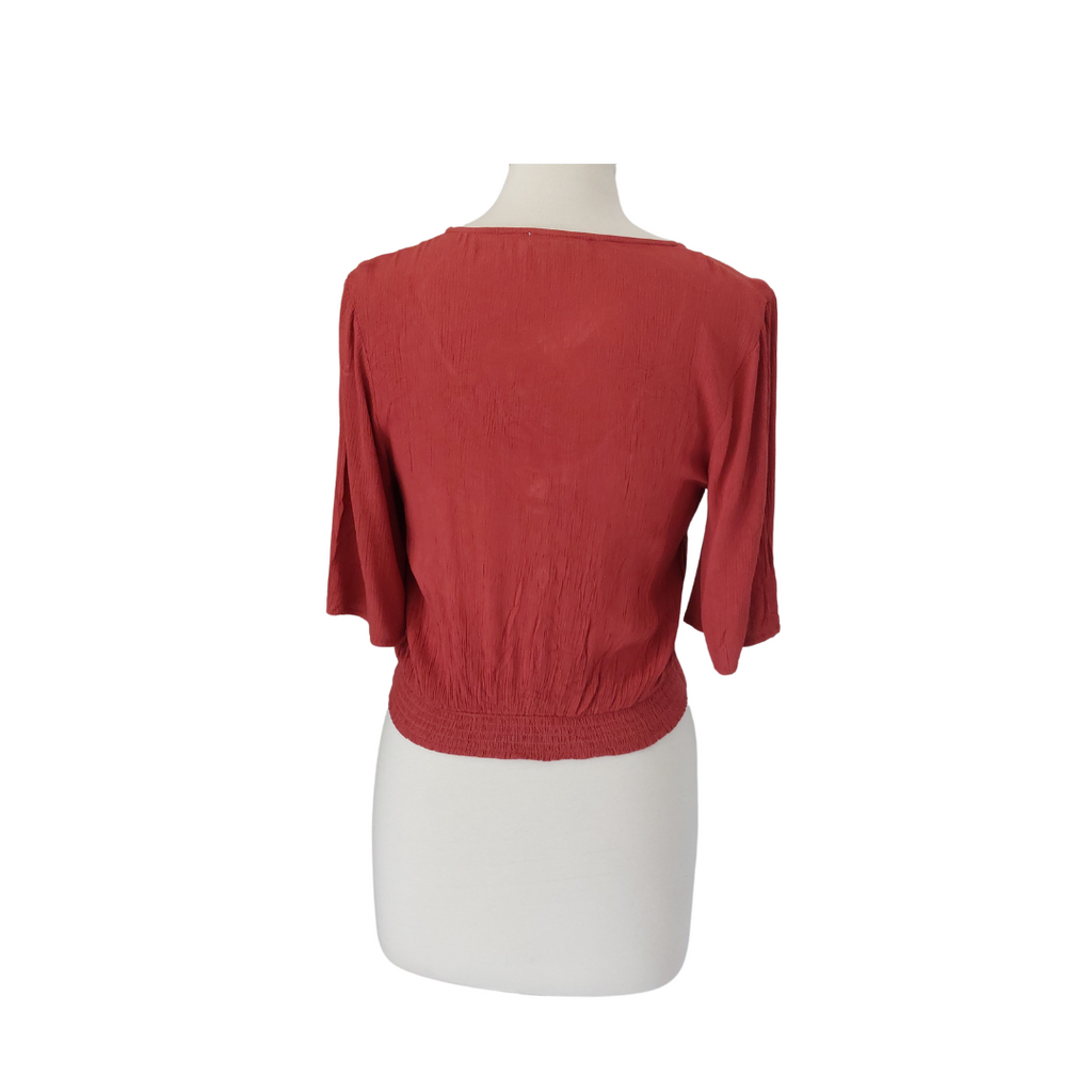 Jennyfer Rust Button Down Crop Top | Pre Loved |