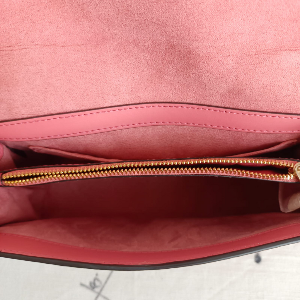Coach Faded Blush Multi Kleo Pebble Leather Top Handle Crossbody Bag | Gently Used |