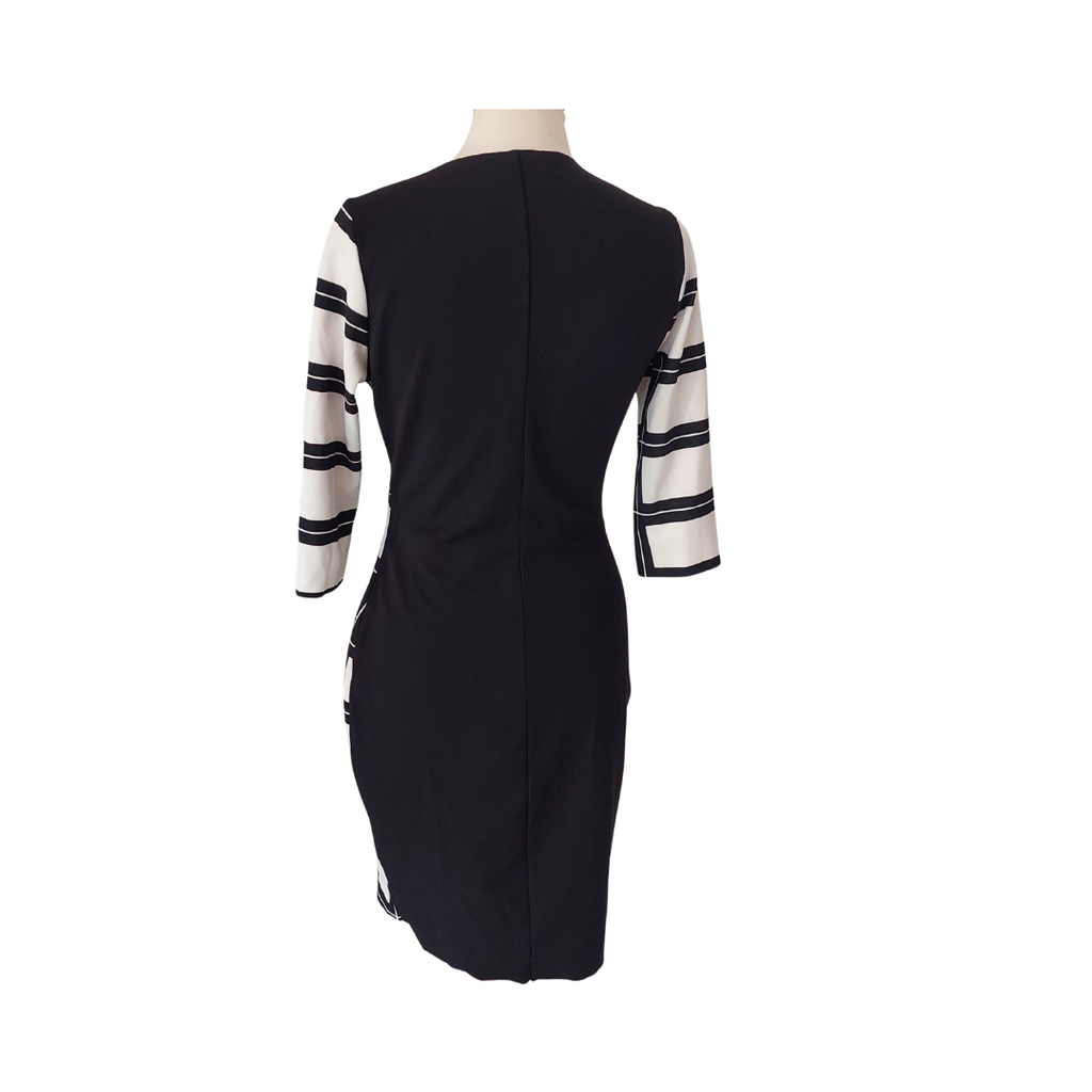 Rina Scimento Black & White Front Zipper Short Dress | Like New |