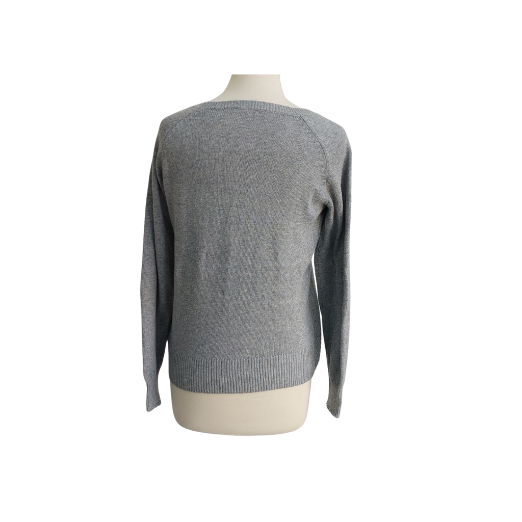 Oasis Light Grey Sequin Heart Sweater | Gently Used |