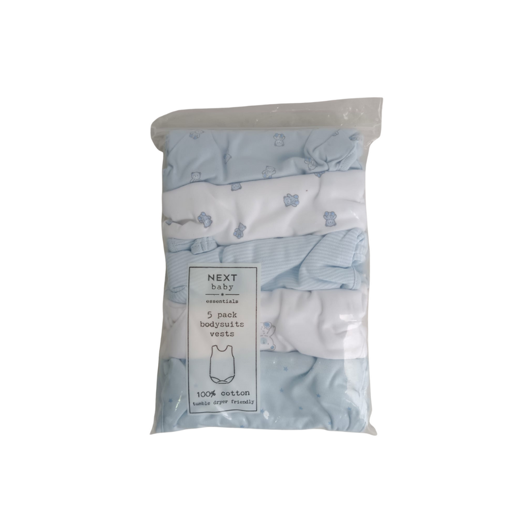 Next Baby Blue & White Bodysuits (12-18 Months) | Brand New |