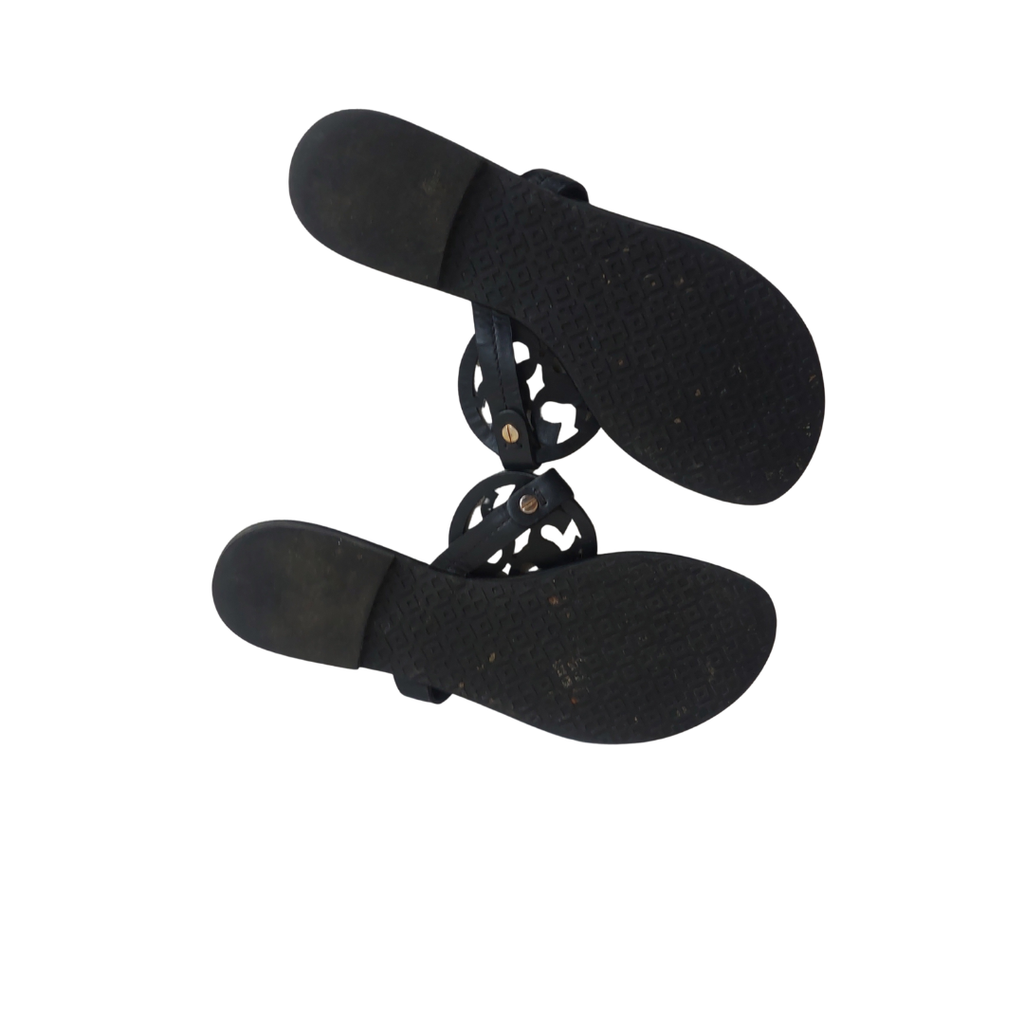 Tory Burch Black Leather 'Miller' Sandals | Pre Loved |