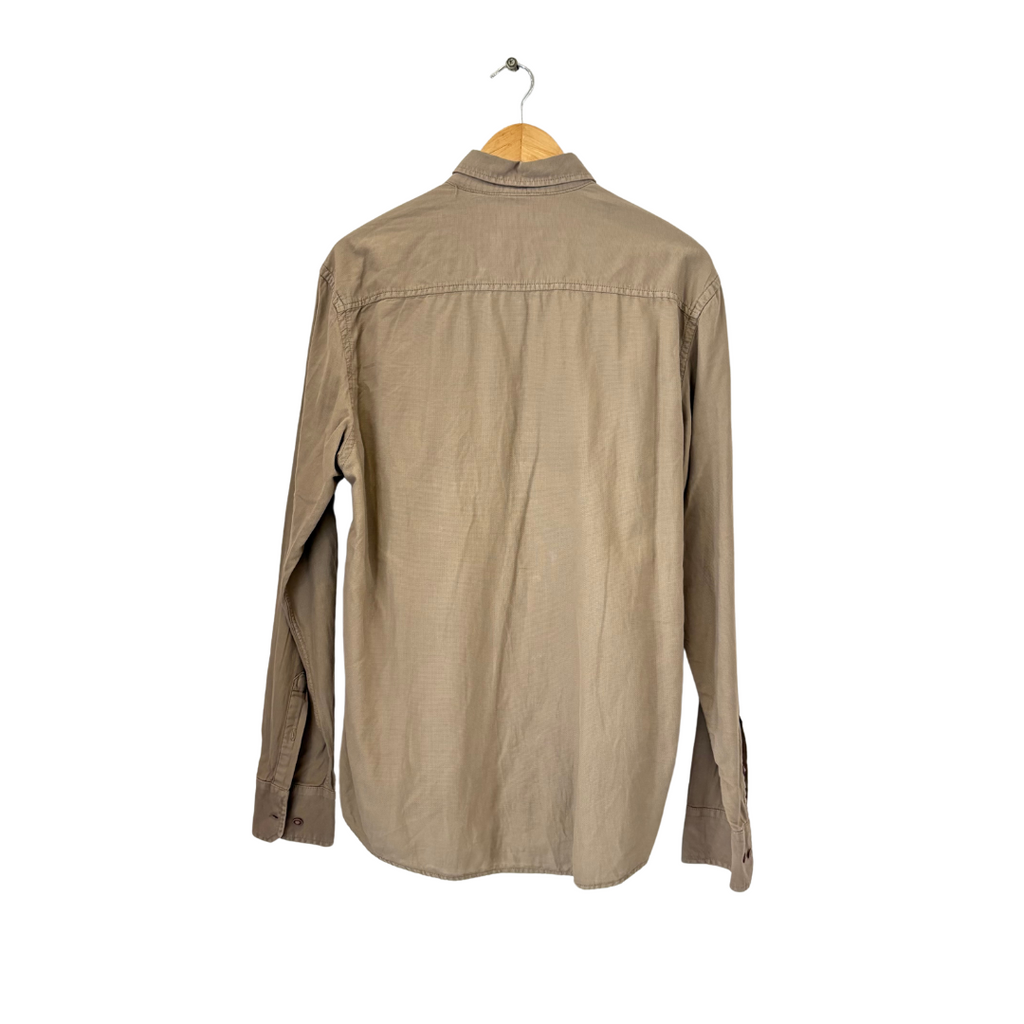 Mudo Collection Light Brown Slim Fit Collared Men's Shirt | Pre Loved |
