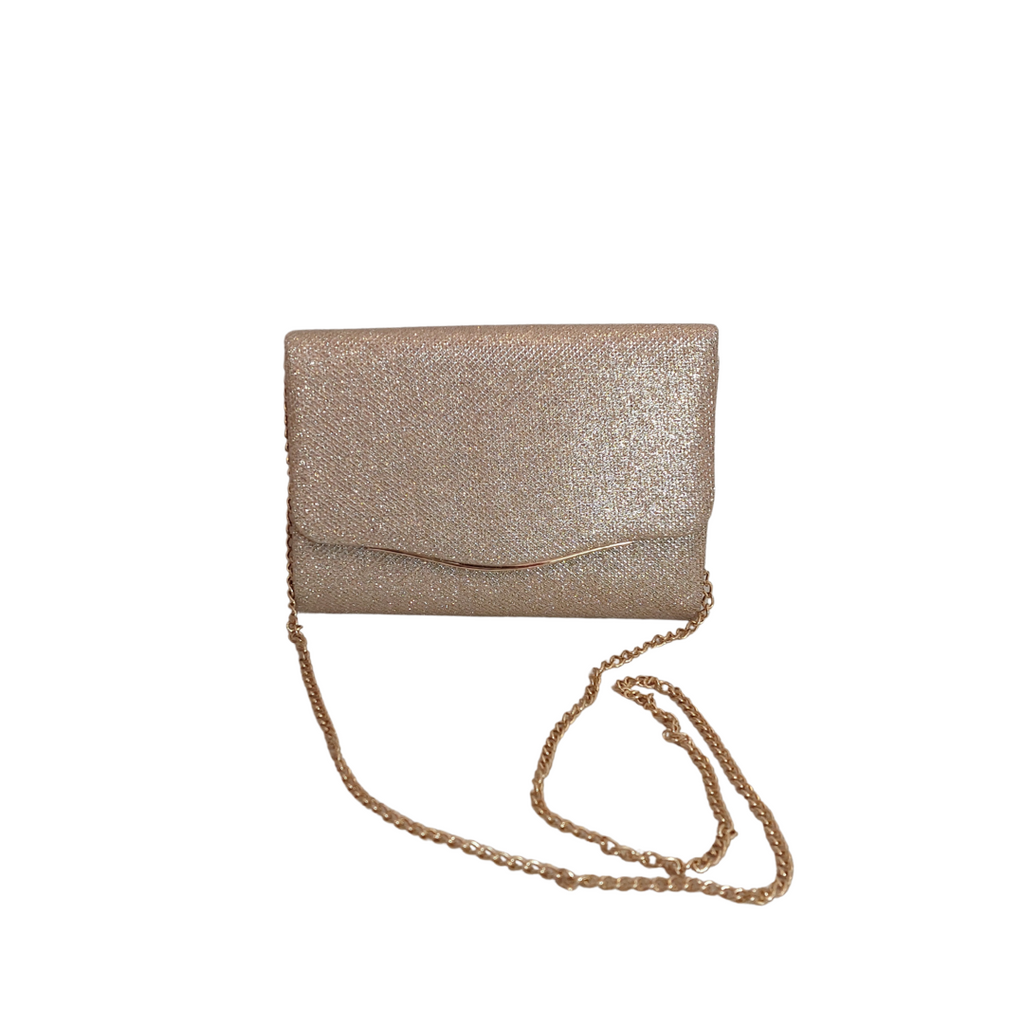 Colette By Colette Hayman Gold Glitter Convertible Clutch | Pre Loved |