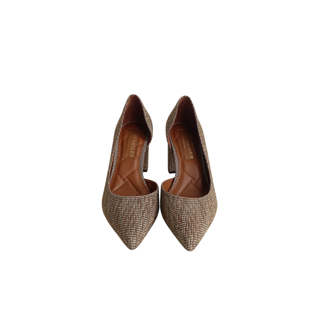 Kurt Geiger Houndstooth Print Rhinestone 'Burlington' Court Heels | Brand New |