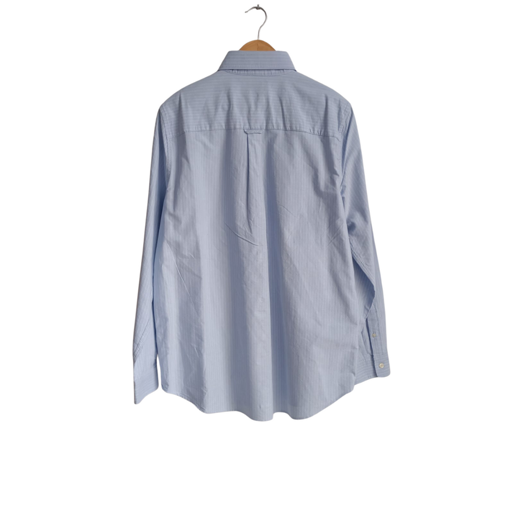 ZARA Men's Blue & White Striped Collared Shirt | Brand New |