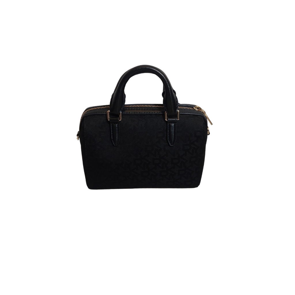 DKNY Black Canvas & Leather mini Crossbody Bag | Gently Used |