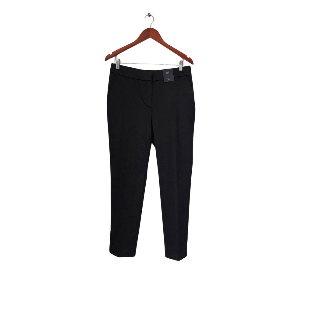 M&S Black Satin Straight Leg Pants | Brand New |
