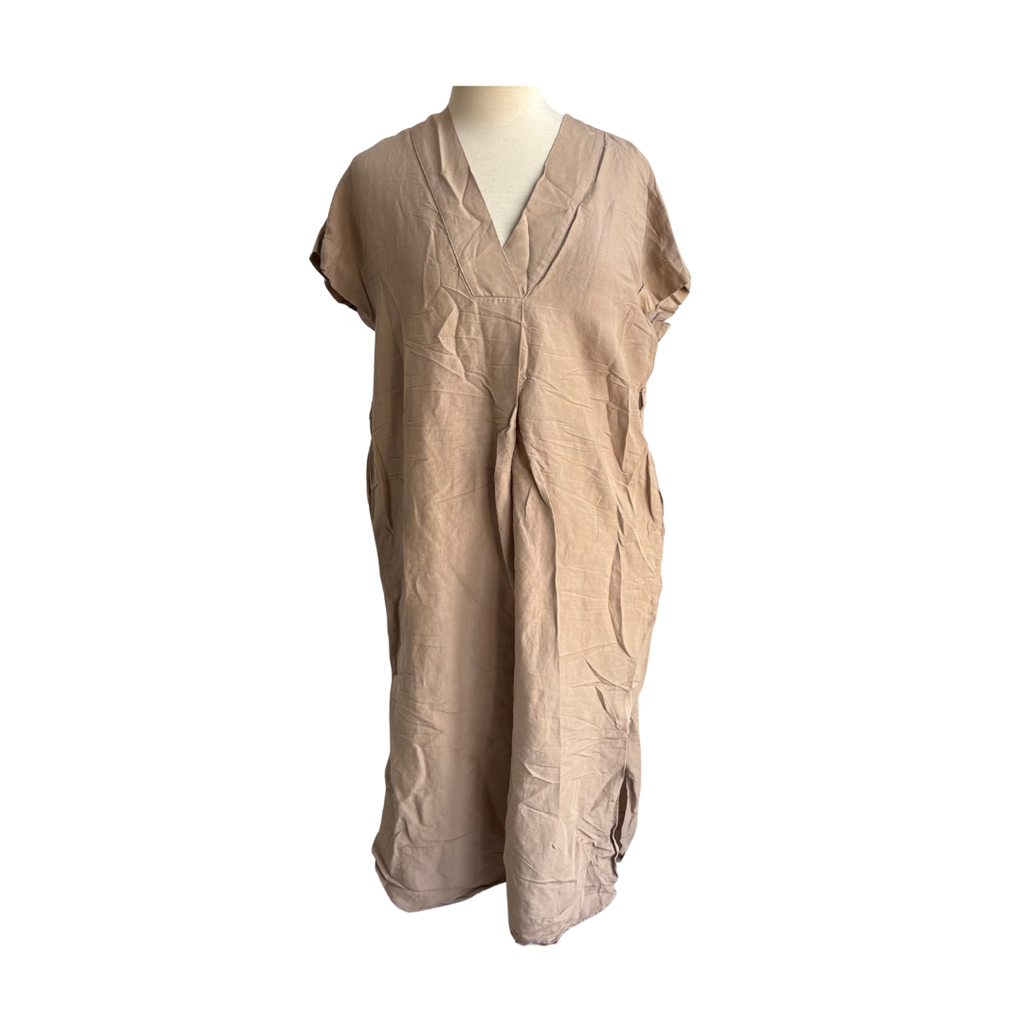 Zara Brown Khaki V-Neck Tunic | Gently Used |