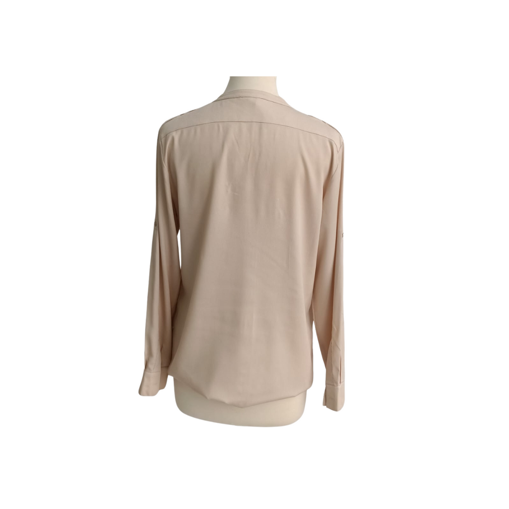Calvin Klein Beige Dual Zip Pocket Button Down Shirt | Pre Loved |