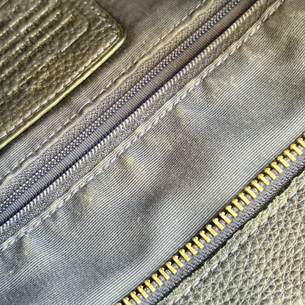 Coach Navy Pebbled Leather 'Isabella' Shoulder Bag | Pre Loved |