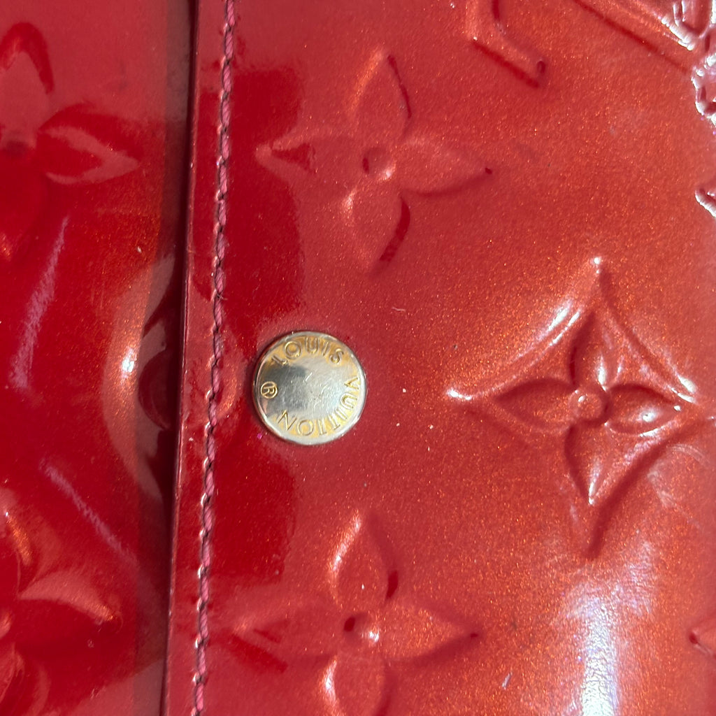 Louis Vuitton Red Patent Monogram Vernis Long Wallet | Pre Loved |