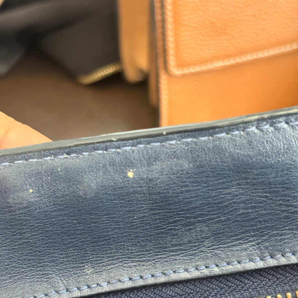 Coach Navy Crocodile Embossed Leather Crossbody Bag | Pre Loved |