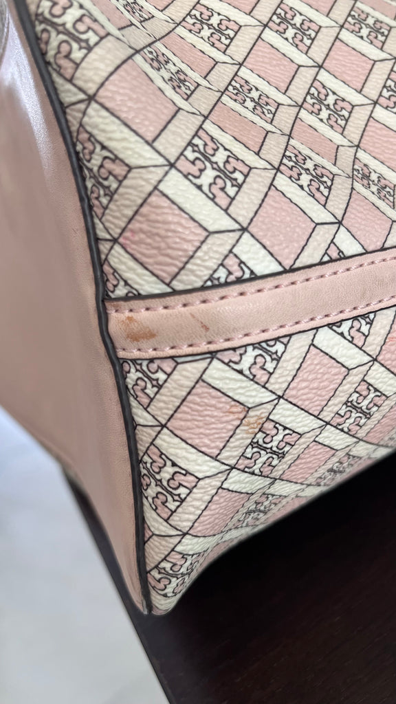 Tory Burch Pink geo Logo Large Tote Bag | Pre Loved |