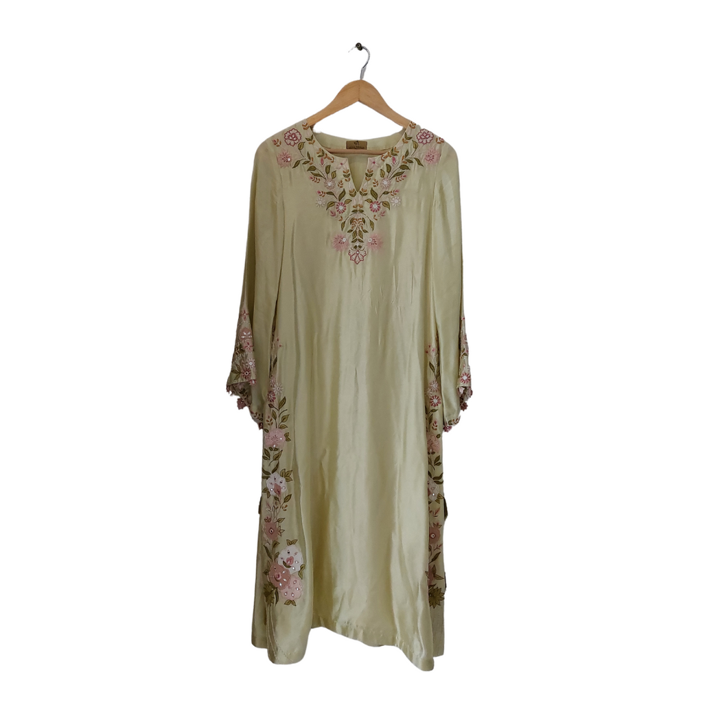 Amna Arshad Yellow Embroidered Silk Outfit (3 PC) | Gently Used |