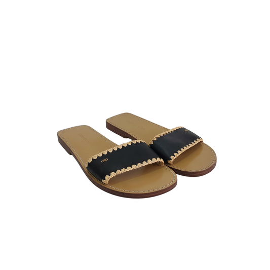 Michael Kors Black Drea Leather Sandals | Gently Used |