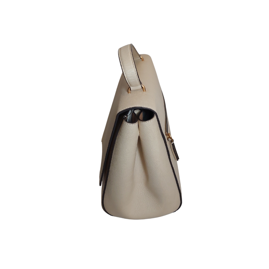 Tory Burch Cream Leather Juliette Satchel Bag | Gently Used |