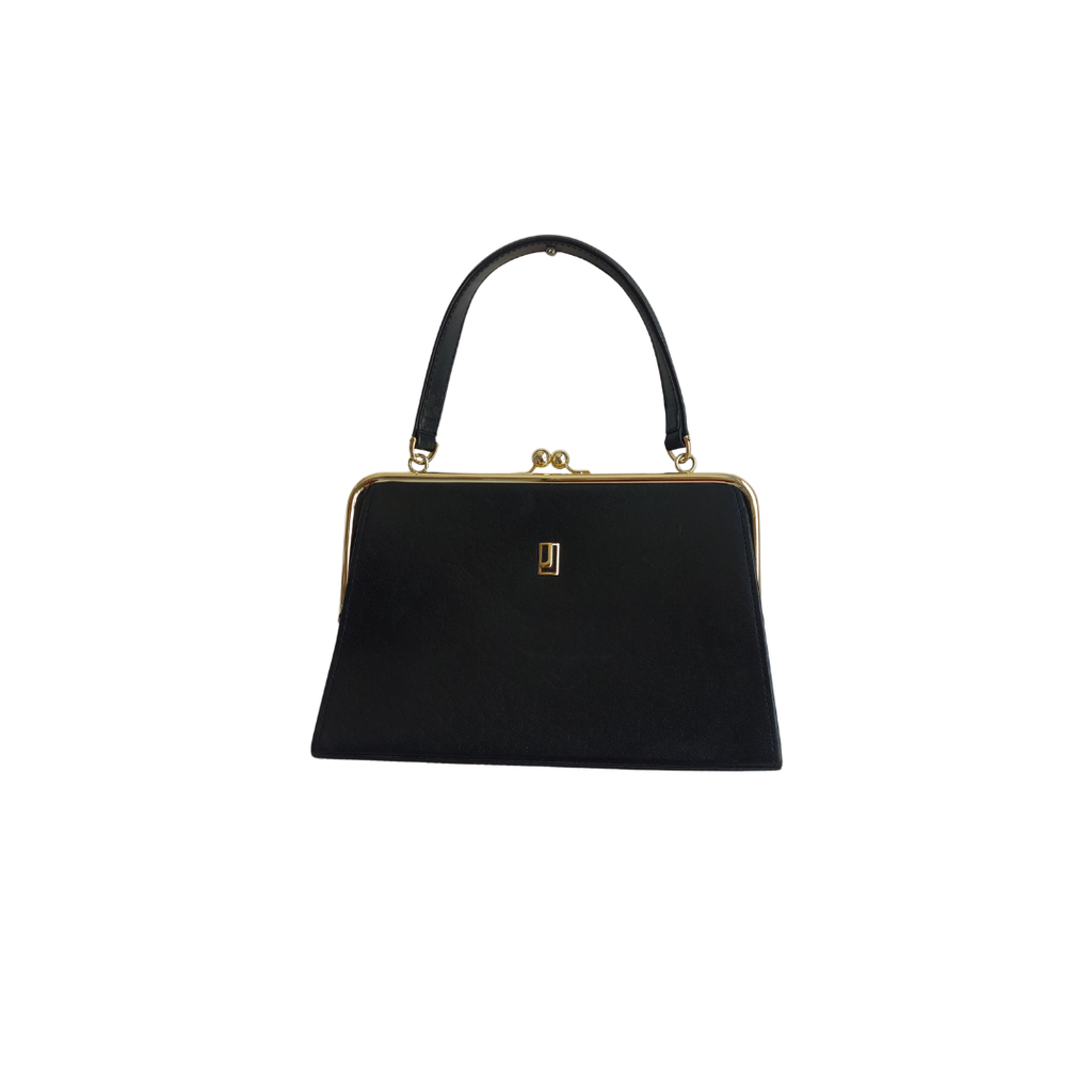Jafferjees Black Leather Handbag | Pre Loved |