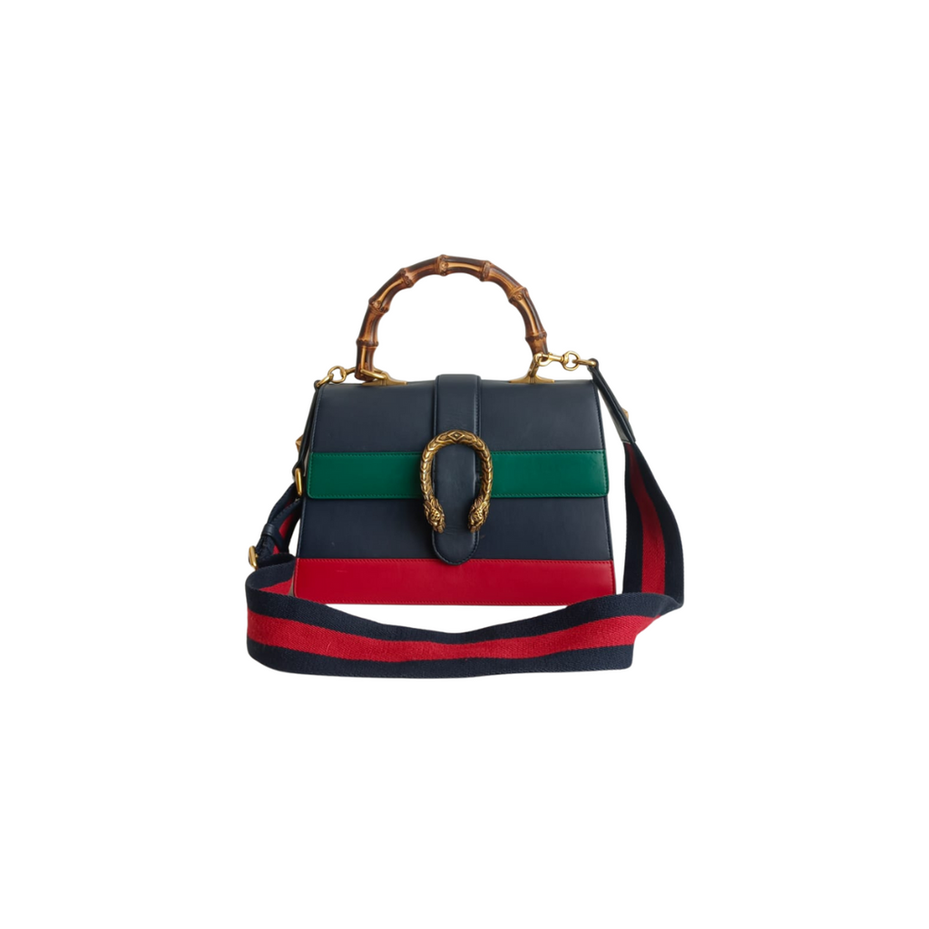 Gucci Tri-Colour Leather Dionysus Top Bamboo Handle Bag | Pre Loved |