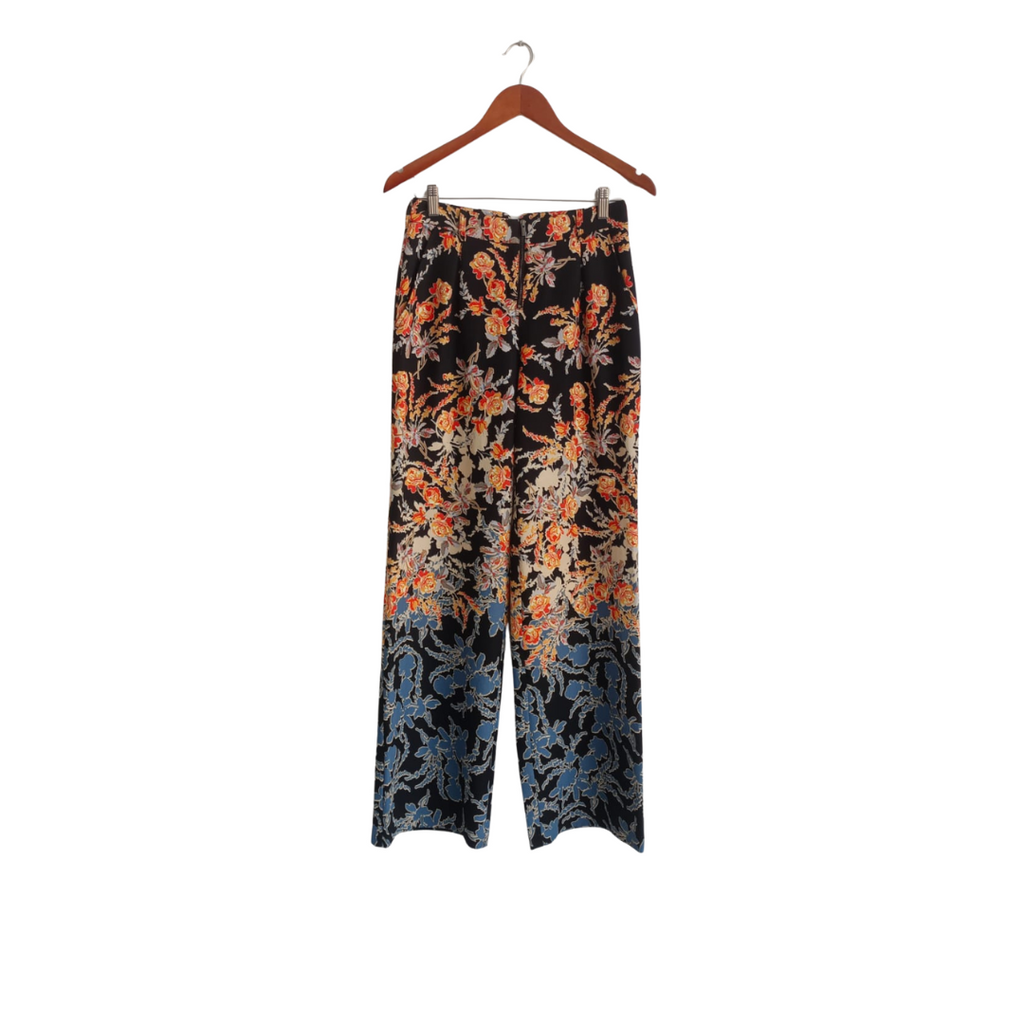 BCBG Black Floral Printed Wide Leg Pants | Pre Loved |