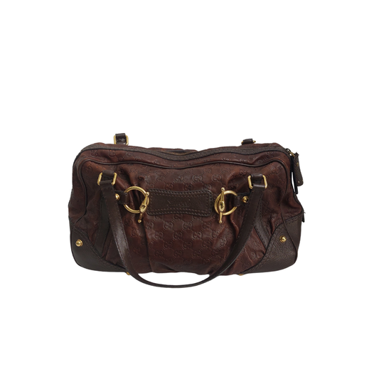 Gucci Brown Guccissima Leather Boston Bag | Pre Loved |