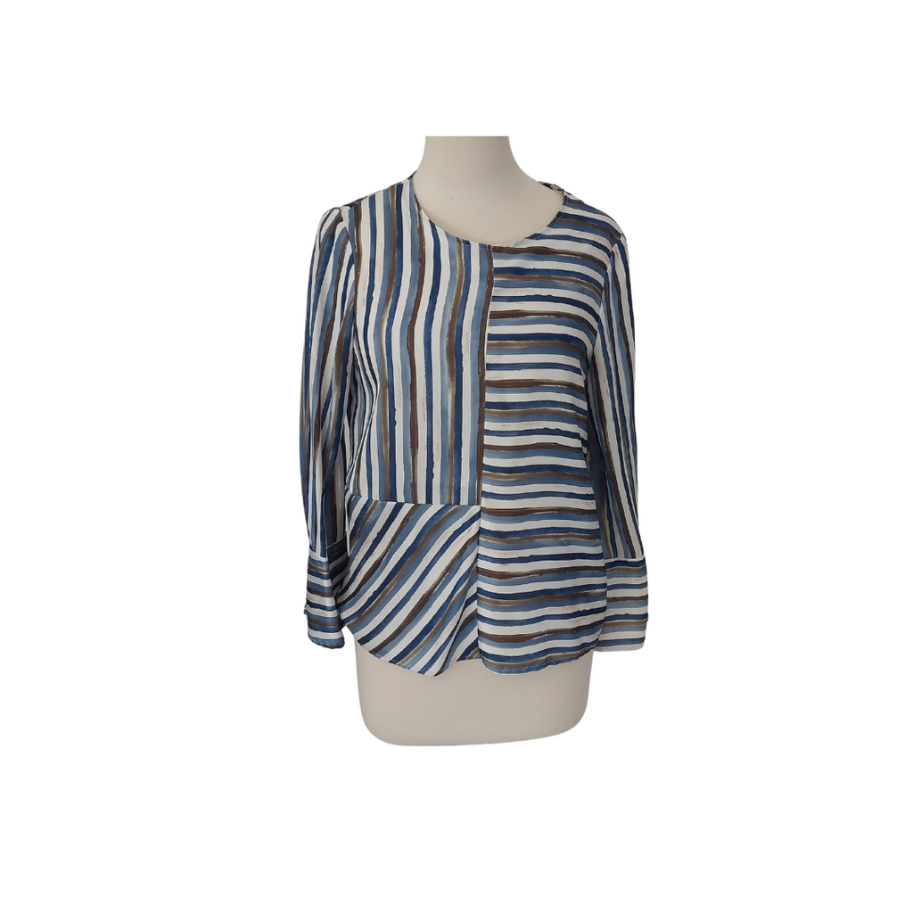 Zara Multi-Colour Striped Satin Blouse | Gently Used |